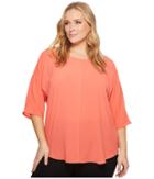 Vince Camuto Specialty Size - Plus Size Elbow Sleeve Center Front Seam Blouse