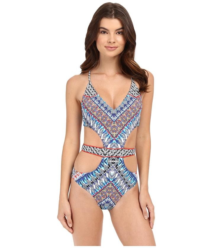 Red Carter - Plunge Monokini Cali Cut Bottoms