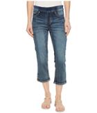 Tribal - 22 Knit Denim Pull-on Capris With Side Leg Detail In Medium Wash