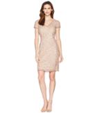 Adrianna Papell - Scallop Neck Beaded Cocktail Dress