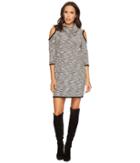 Jack By Bb Dakota - Marylou French Terry Cold-shoulder Dress With Faux Suede Trim