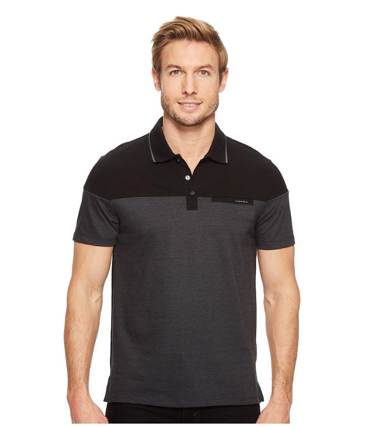 Calvin Klein - Short Sleeve Feeder Stripe Jersey Blocked Polo