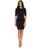 Tahari By Asl - Flocket Velvet Dotted Sheath