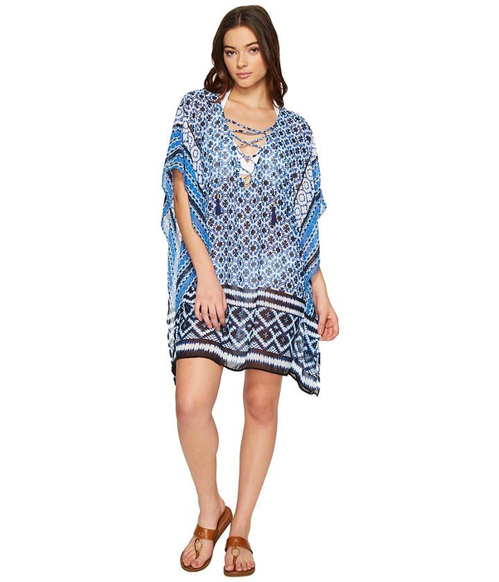 Tommy Bahama - Shibori Splash Lace-up Tunic Cover-up
