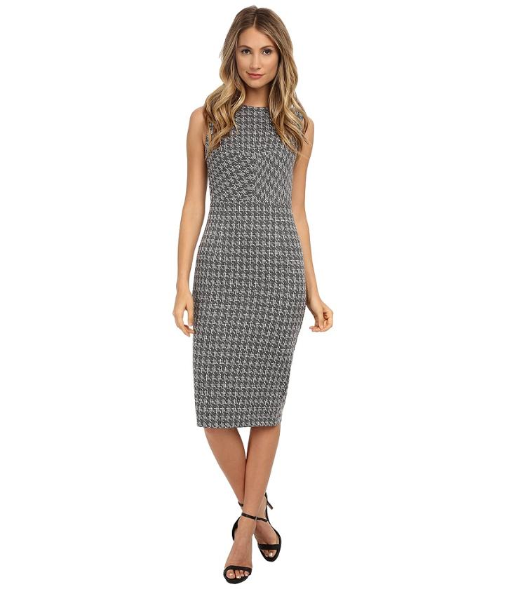 Donna Morgan - Sleeveless Knit Houndstooth Bodycon Dress