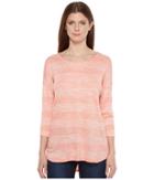 Tribal - Slub Knit 3/4 Sleeve Button Back Top