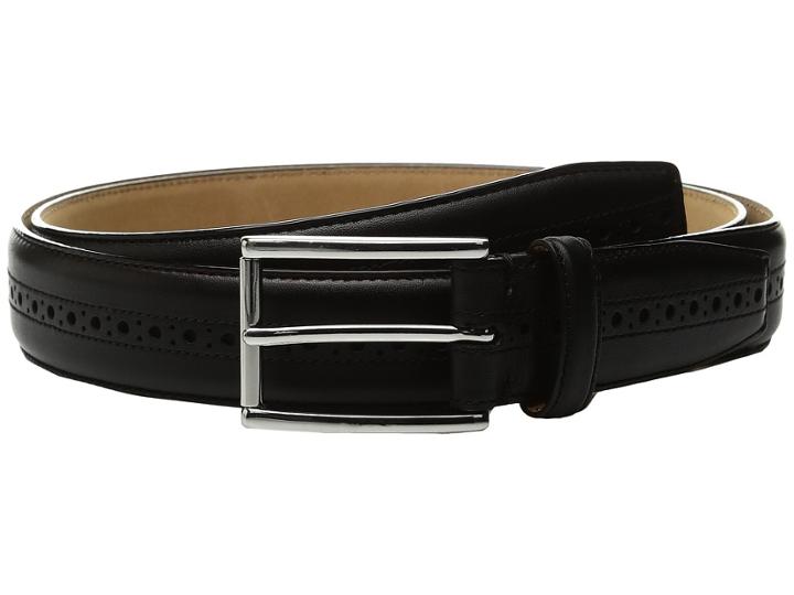 Cole Haan - 32mm Stitched Edge Belt With Perforated And Hand Burnished Detail