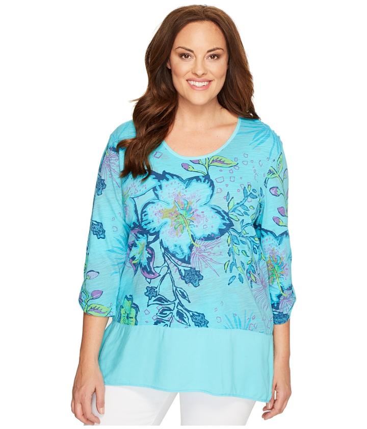 Extra Fresh By Fresh Produce - Plus Size Cabana Bright Windfall Top