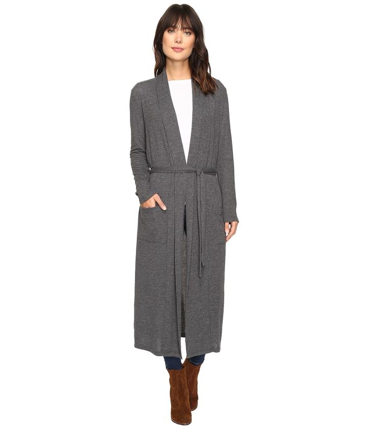 Dylan By True Grit - Glam Softest Fleece Maxi Cardi With Tie Belt