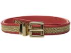 Michael Michael Kors - 25mm Reversible Straw Belt With Saffiano Binding And Eyelets