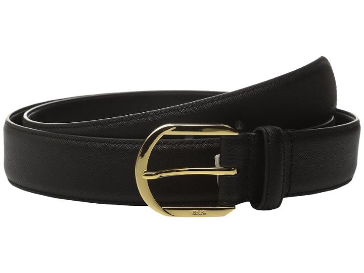 Lauren Ralph Lauren - 1 1/4 Winston Endbar Dress Buckle On Crosshatch Saffiano Strap