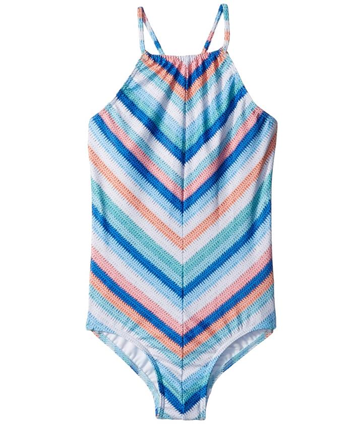 Seafolly Kids - Moonchild Stripe Ruched Neck Tank One-piece