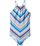 Seafolly Kids - Moonchild Stripe Ruched Neck Tank One-piece