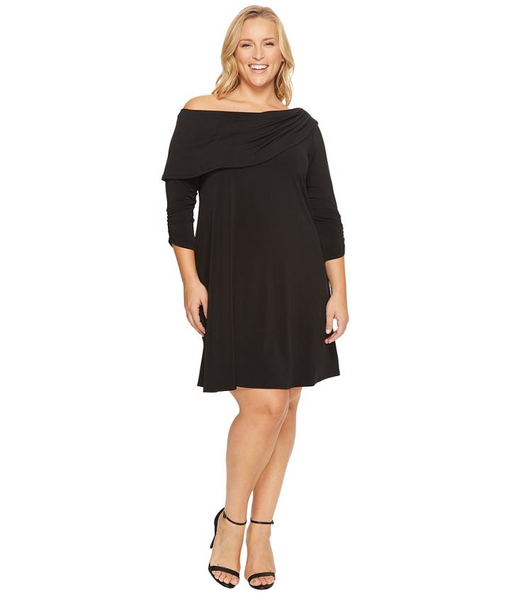 Karen Kane Plus - Plus Size Drape Boat Neck Dress