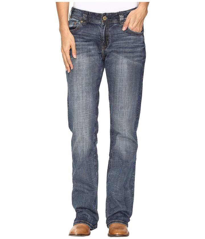 Rock And Roll Cowgirl - Boyfriend Bootcut Jeans In Dark Vintage W2-9626
