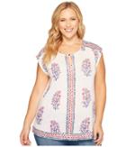 Lucky Brand - Plus Size Woodblock Floral Top