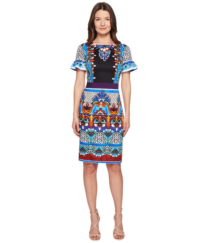 Alberta Ferretti - Short Sleeve Printed Jersey Dress