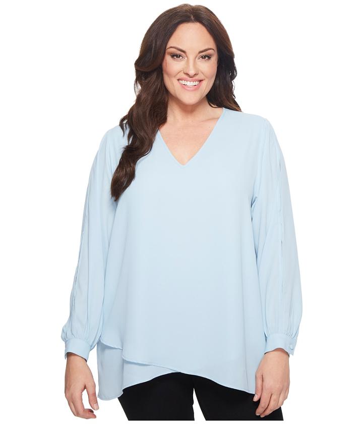 Karen Kane Plus - Plus Size Split Sleeve Crossover Top