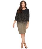 Vince Camuto Specialty Size - Plus Size Long Sleeve Ombre Lurex Sweater Dress