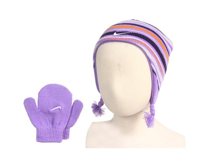 Nike Kids - Stripe Beanie And Mitten Set
