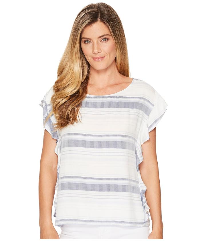 Two By Vince Camuto - Herringbone Stripe Ruffle Sleeve Blouse