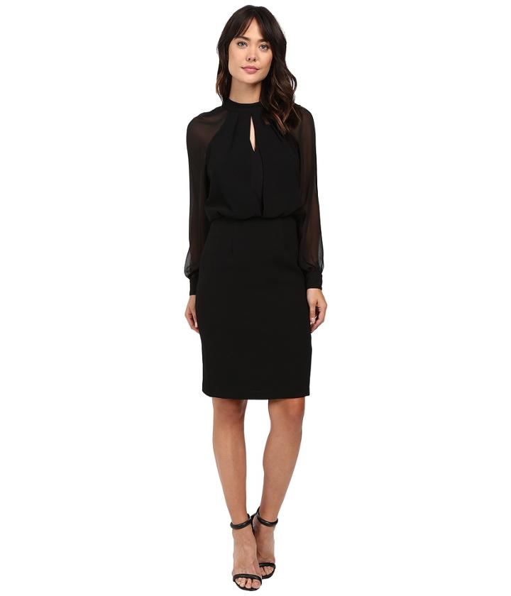 Adrianna Papell - Slit Blouson Dress W/ Bishop Sleeve