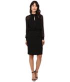 Adrianna Papell - Slit Blouson Dress W/ Bishop Sleeve