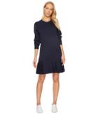 Lacoste - Crepe Non Brushed Fleece Sweater Dress W/ Pleated Bottom
