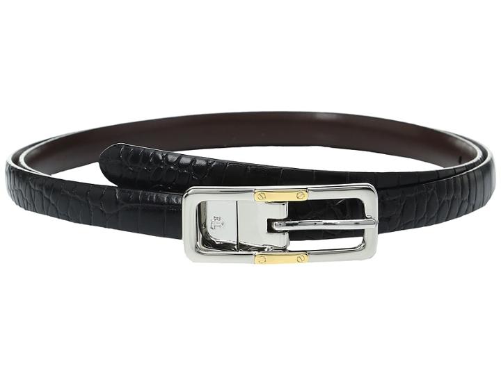 Lauren Ralph Lauren - Croc To Smooth Reversible Belt With Two-tone Buckle