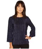 Vince Camuto - Pleated Knit Bell Sleeve Crew Neck Top