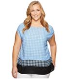 Vince Camuto Specialty Size - Plus Size Veranda Tile Print Extend Shoulder Blouse