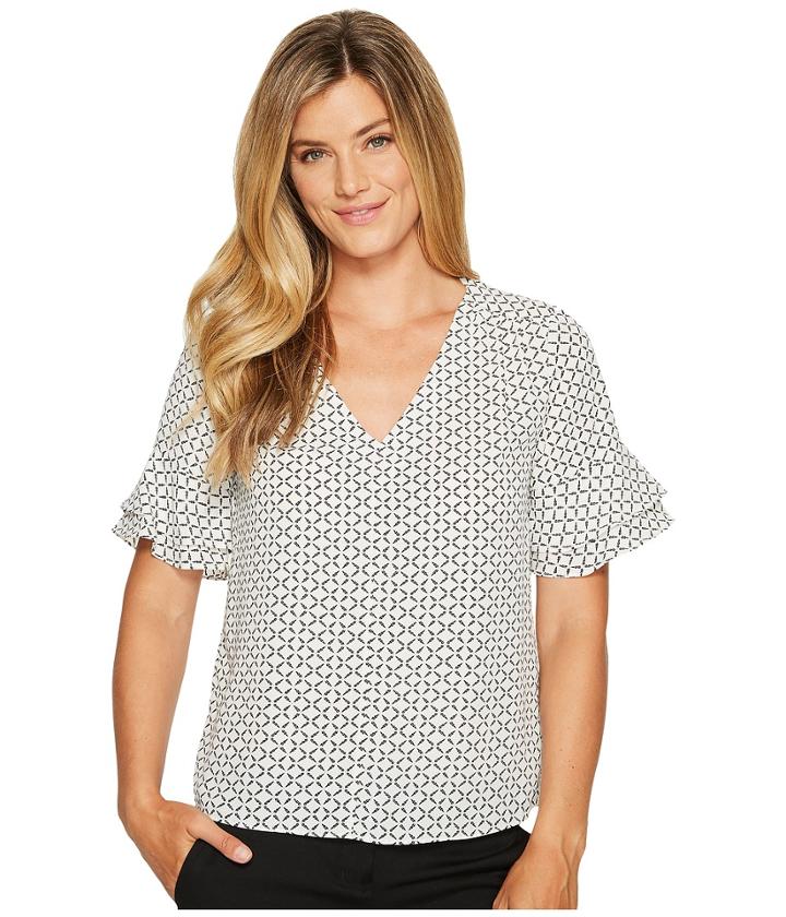 Ivanka Trump - Bell Sleeve Printed Blouse
