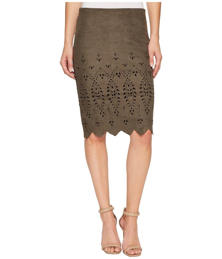 Karen Kane - Laser Cut Faux Suede Skirt