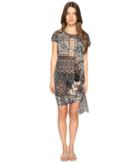 Fuzzi - Lace Mosaic Printed Oversized Top With Knot Detail