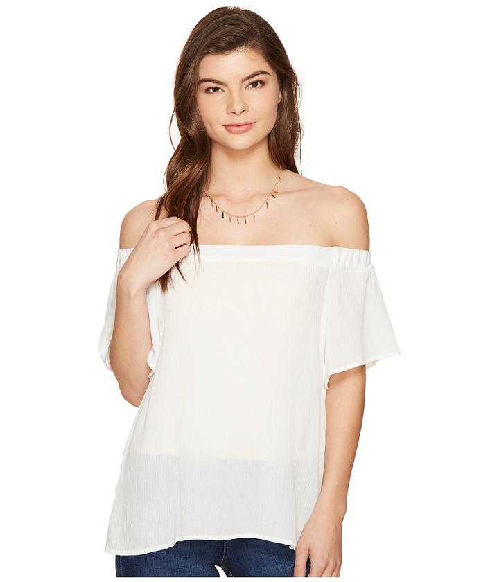 1.state - Off Shoulder Flounce Sleeve Blouse
