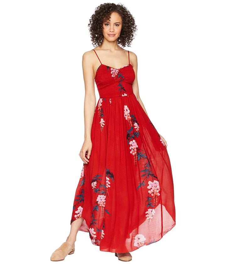 Free People - Beau Smocked Printed Slip