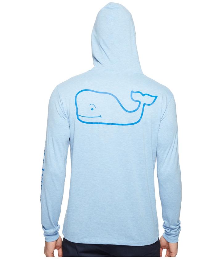 Vineyard Vines - Long Sleeve Heather Whale Hoodie Pocket Tee