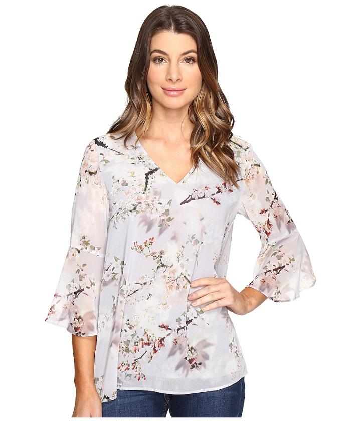 Calvin Klein - Printed Ruffle Sleeve Blouse