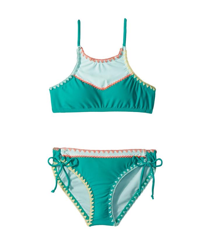 Hobie Kids - Keep The Piece High Neck Crop Bra And Adjustable Hipster