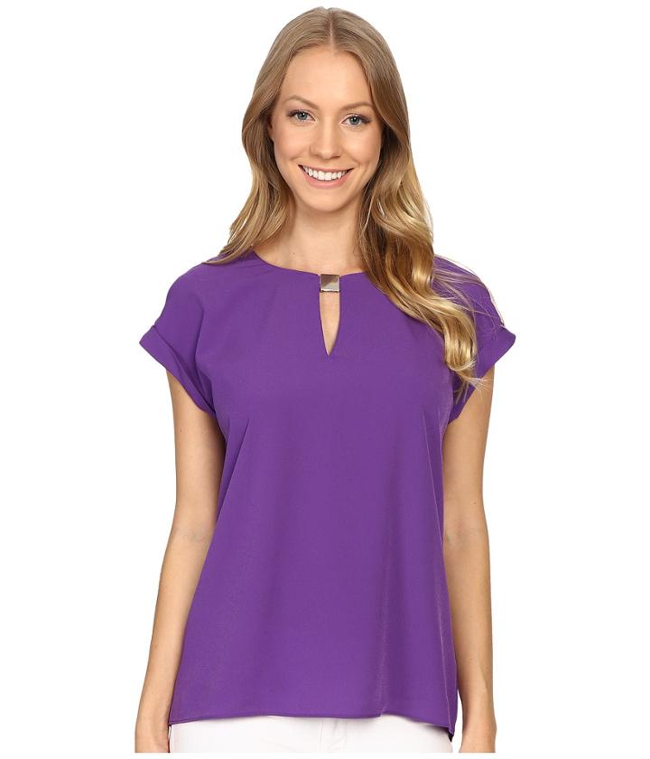 Ellen Tracy - Rolled Cuff Hardware Top