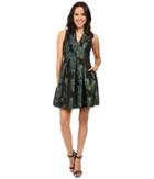Vince Camuto - Jacquard V-neck Sleeveless Fit And Flare