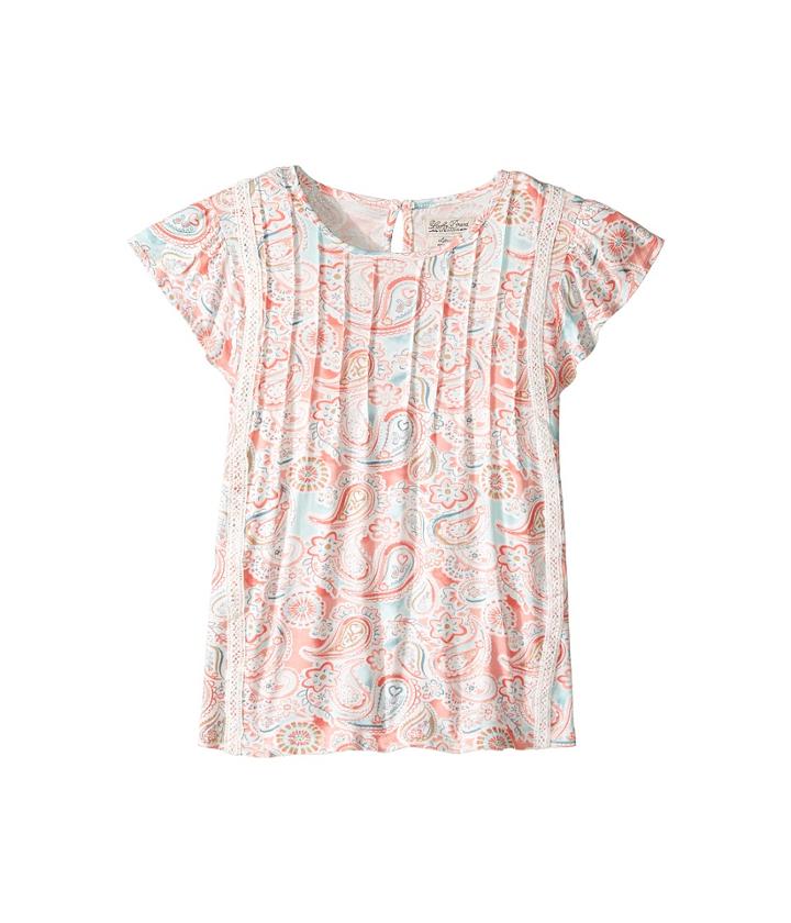 Lucky Brand Kids - Flutter Sleeve Paisley Printed Top