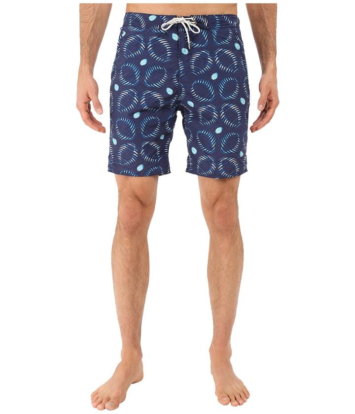Scotch &amp; Soda - Long Length Swim Shorts In Solid All Over Printed