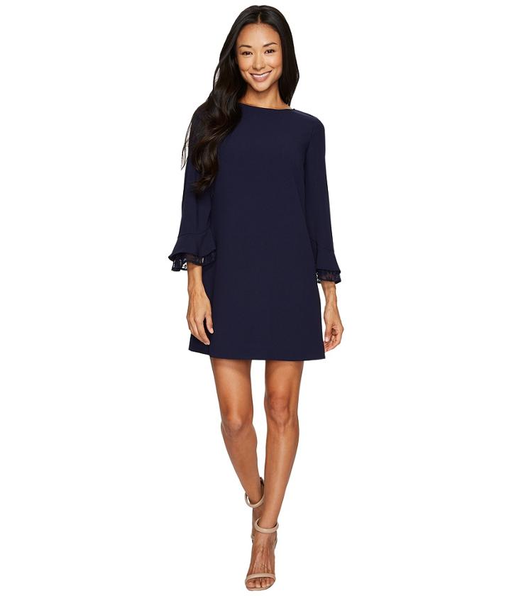 Tahari By Asl Petite - Petite Lace Yoke Shift Dress