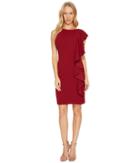 Adrianna Papell - Knit Crepe Shoulder Ruffle Dress