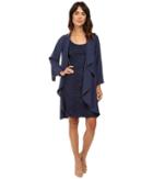 Adrianna Papell - Draped Jacket W/ Scoop Lace Dress