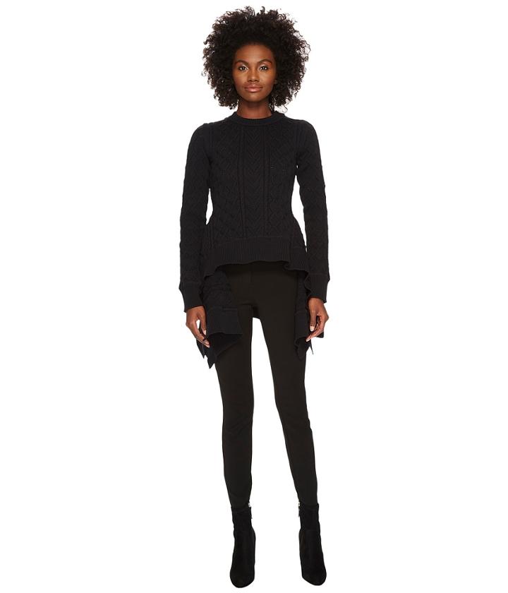 Sonia Rykiel - Runway Fancy Stitched Hi Lo Sweater