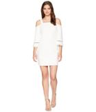 Laundry By Shelli Segal - Crepe Dress With Lace Trim Bell Sleeve