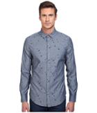 Original Penguin - Long Sleeve Space Jacquard Chambray Print