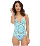 Tommy Bahama - Ikat Empire Seam Halter Cup One-piece